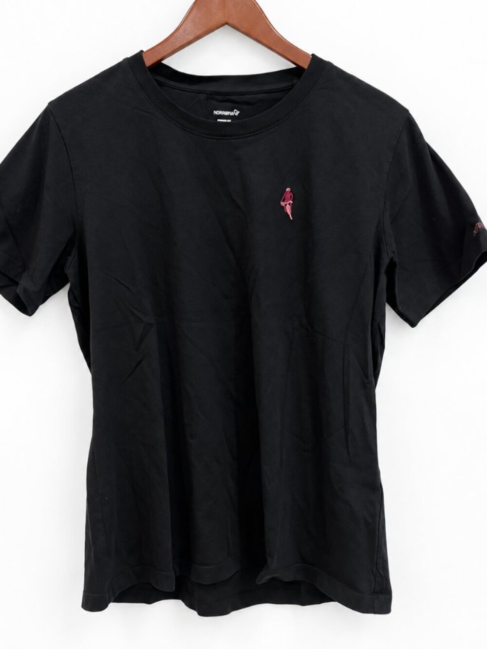 Norrona Cotton Activity Embroidery T-Shirt L Black Cyclist Made in Portugal